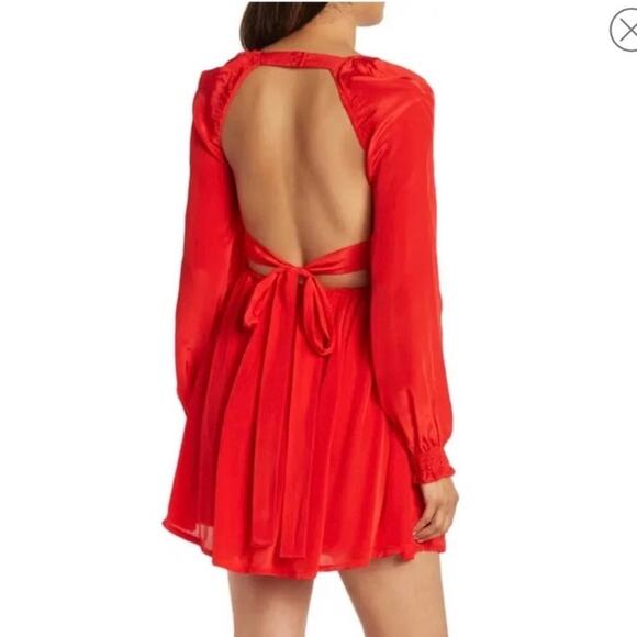 NWT Shahida Parides Cut Out Mini Dress Red Silk Beach Resort Vacation Size S - Picture 14 of 15